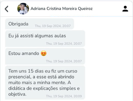 Adriana Cristina - Preferiu nosso curso ao presencial de 15 dias