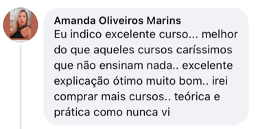 Amanda Oliveiros - Melhor do que cursos caríssimos que não ensinam nada, teoria e prática como nunca vi
