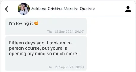 Testimonial from Adriana Cristina
